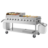 72 in. Commercial Outdoor Propane Gas Grill with 36 in. Griddle in Stainless-Steel, ETL Listed (CGKIT7-G36)